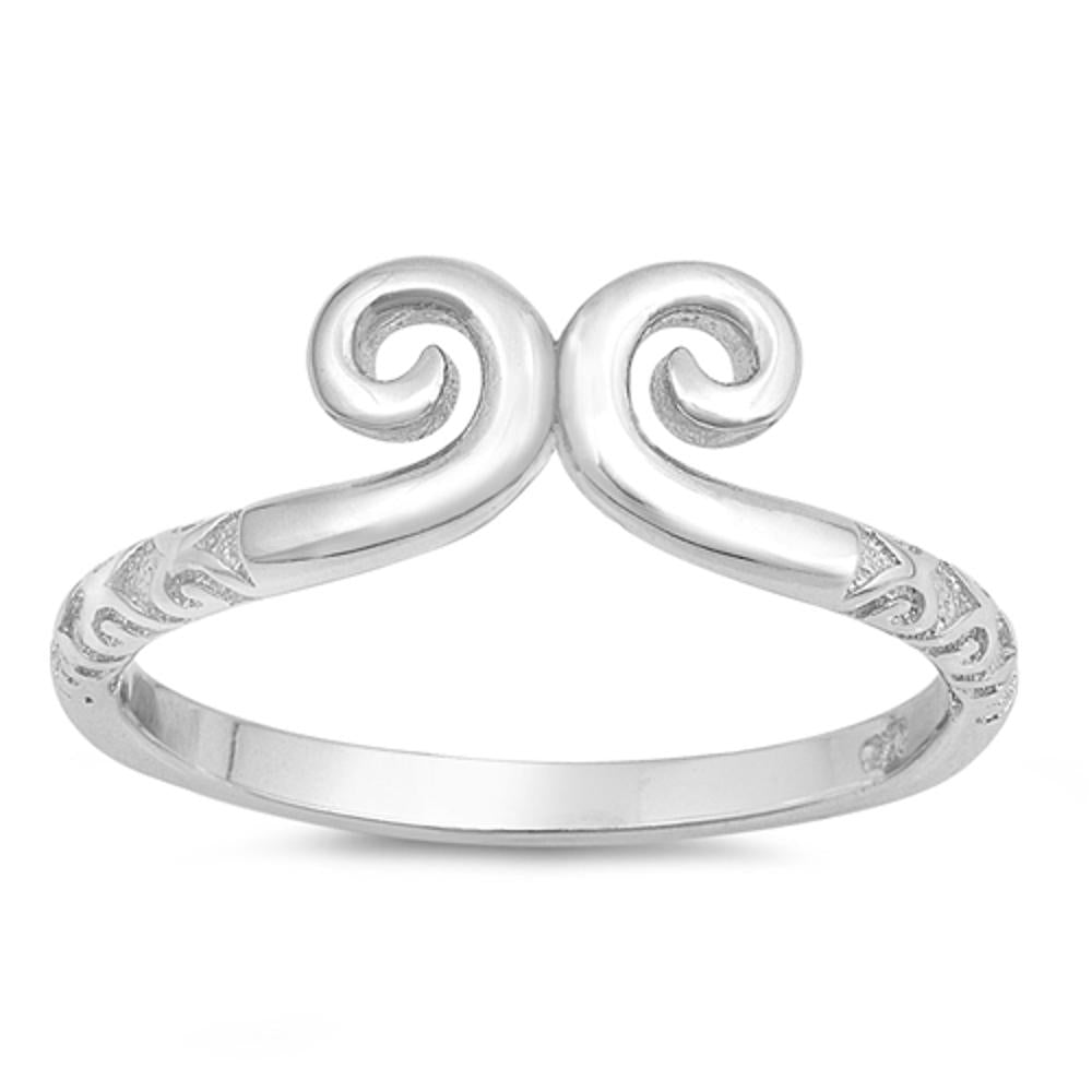 Swirl High Polish Fashion Statement Ring New 925 Sterling Silver Band Sizes 4-10