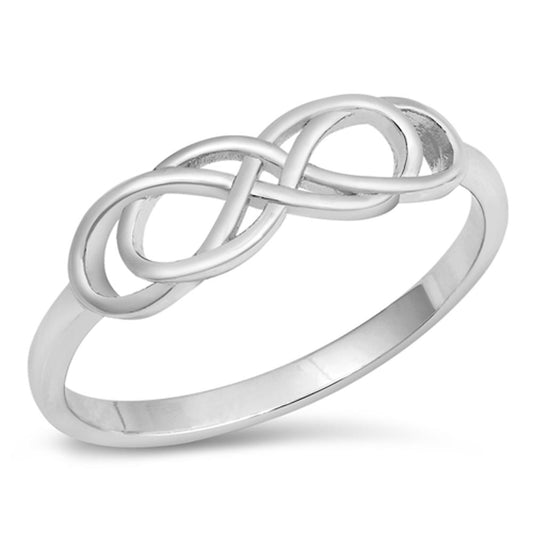 Infinity Knot Criss Cross Braid Promise Ring 925 Sterling Silver Band Sizes 4-10