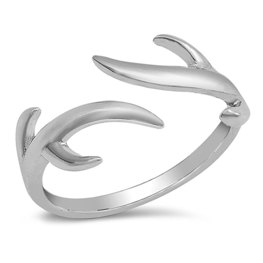 Open Adjustable Abstract Tree Branch Vine Ring Sterling Silver Band Sizes 3-10