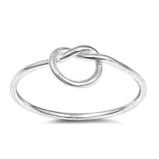 Love Knot Heart Infinity Promise Ring New .925 Sterling Silver Band Sizes 3-10