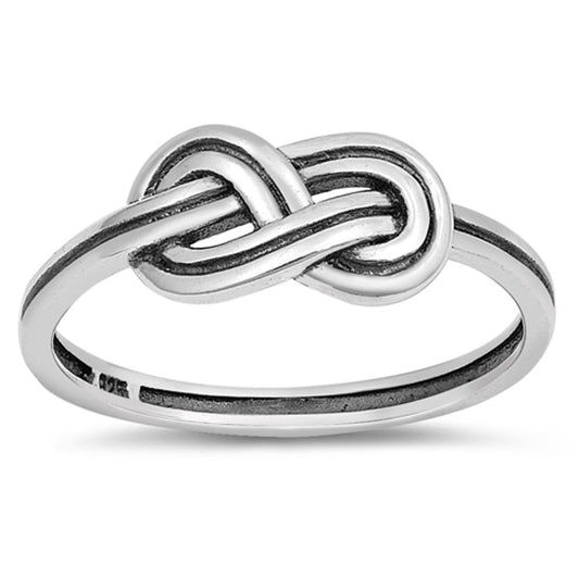 Oxidized Infinity Love Knot Promise Ring New 925 Sterling Silver Band Sizes 4-10