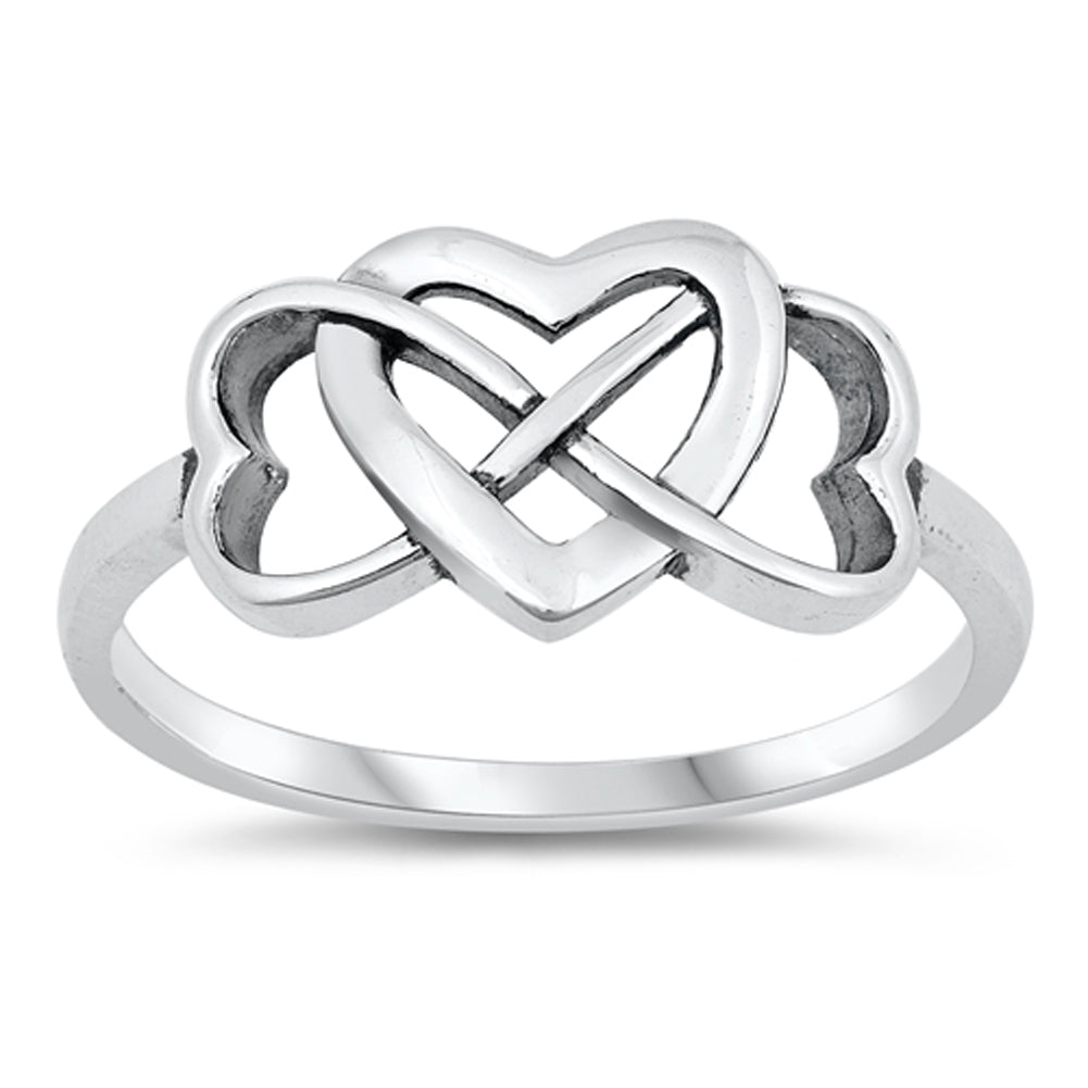 Beautiful Celtic Knot Promise Heart Clover Ring New .925 Sterling Silver Band Sizes 4-10