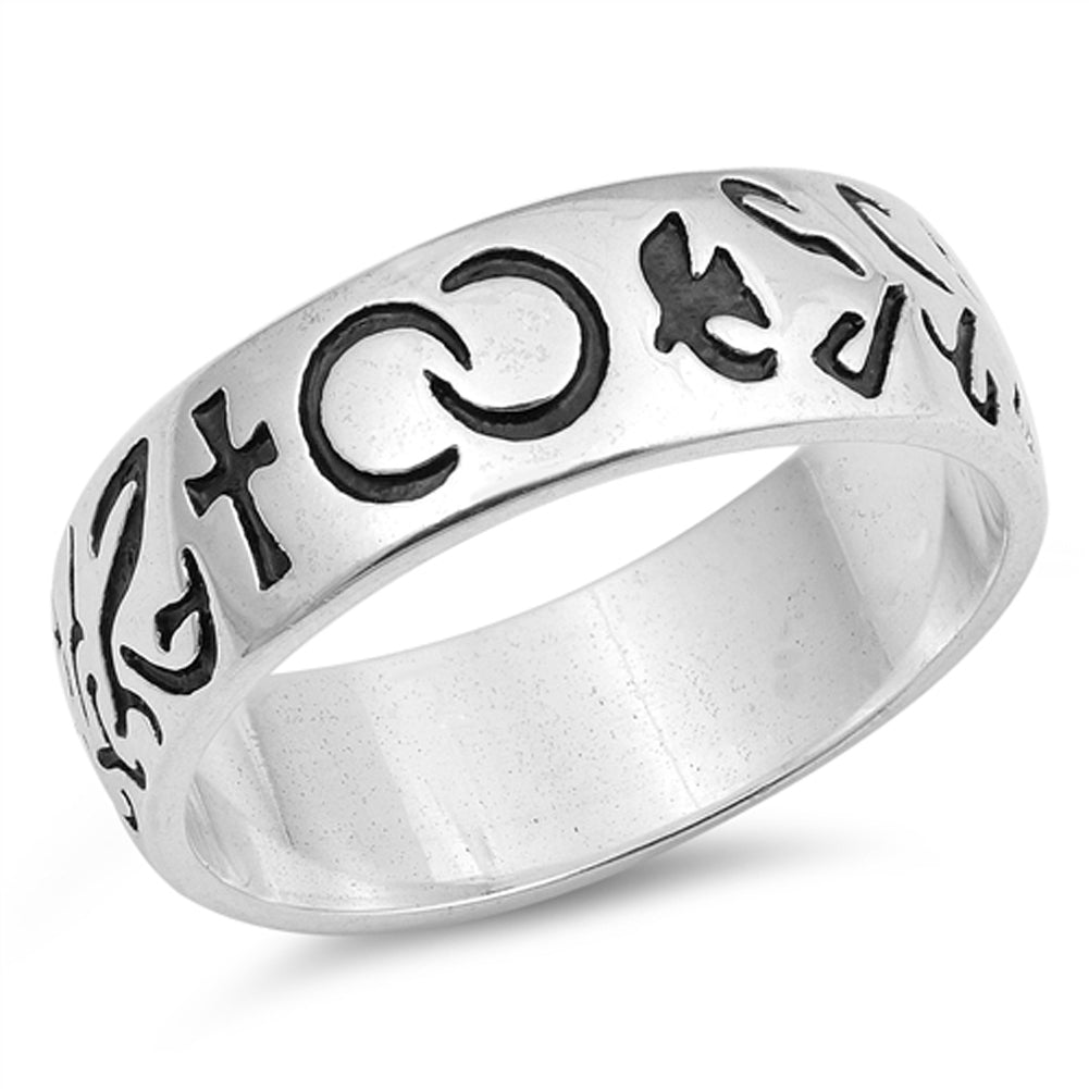 Eternity Cross Dove Infinity Symbol Promise Ring Sterling Silver Band Sizes 6-12