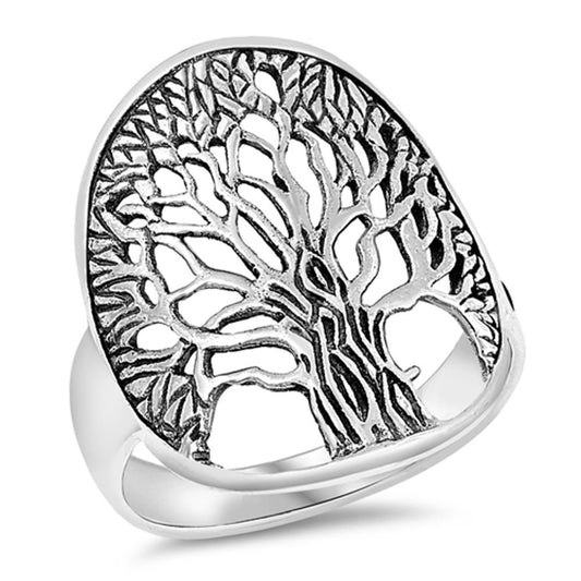 Antiqued Tree of Life Celtic Large Ring New .925 Sterling Silver Band Sizes 5-10