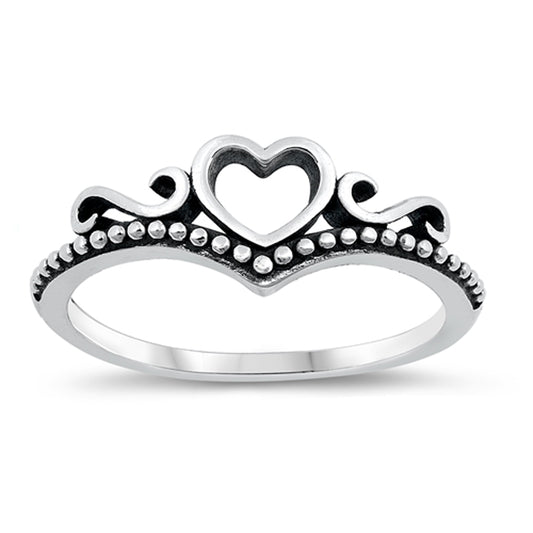 Oxidized Chevron Infinity Heart Purity Ring .925 Sterling Silver Band Sizes 4-12