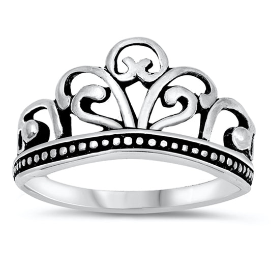 Cute Royal Princess Crown Ring New .925 Sterling Silver Band Sizes 4-10