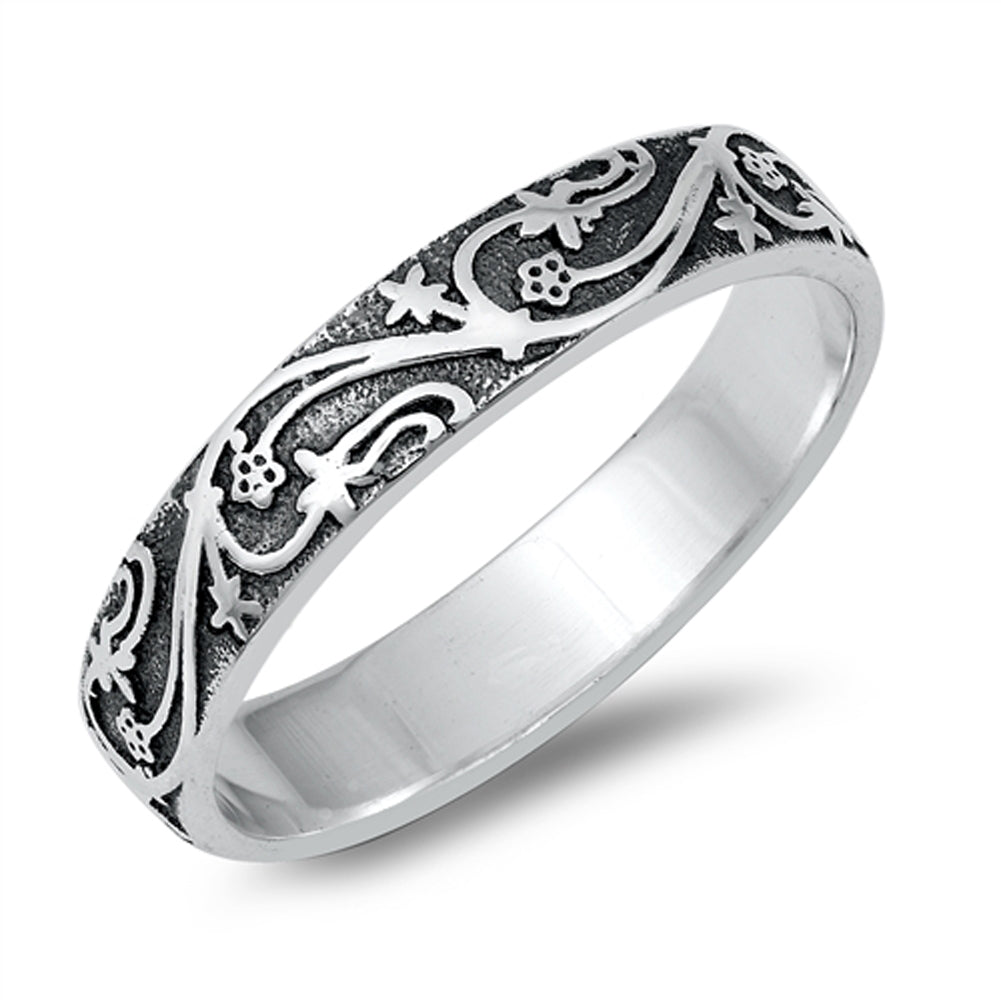 Beautiful Elegant Flower Vine Ring New .925 Sterling Silver Band Sizes 5-10