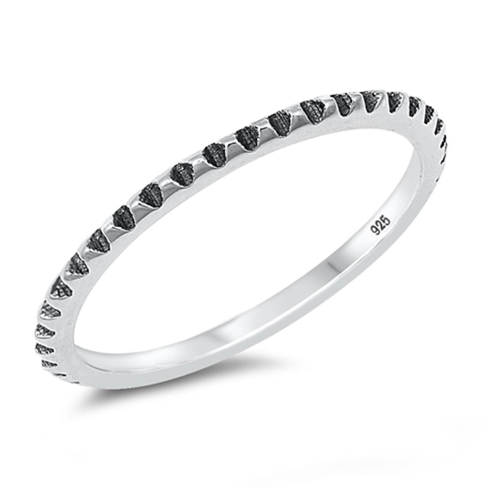 Boho Style Grooved Ring New .925 Sterling Silver Band Sizes 3-10