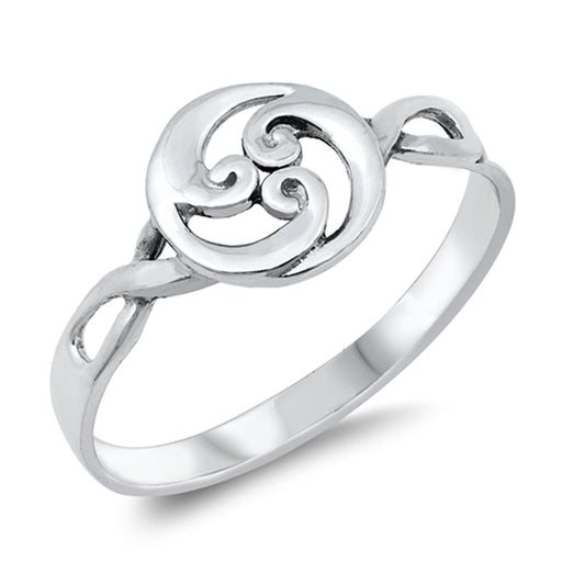 Unique Mystic Celtic Knot Spiral Circle Ring New .925 Sterling Silver Band Sizes 4-10