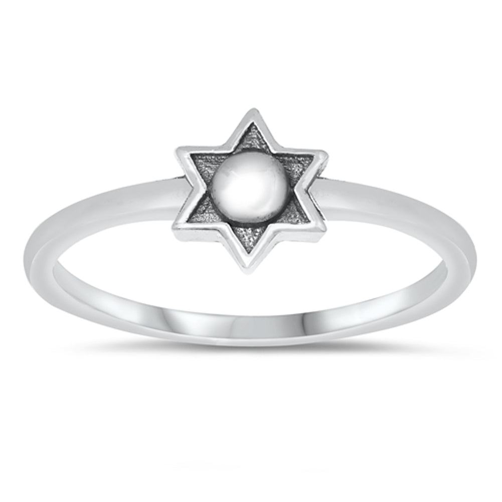 Simple High Polish Minimalist Sun Sterling Silver Ring Sizes 4-10