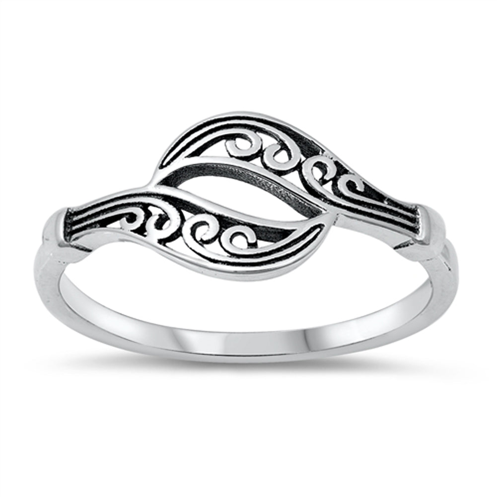 Filigree Swirl Mermaid Tail Ring New .925 Sterling Silver Band Sizes 4-10