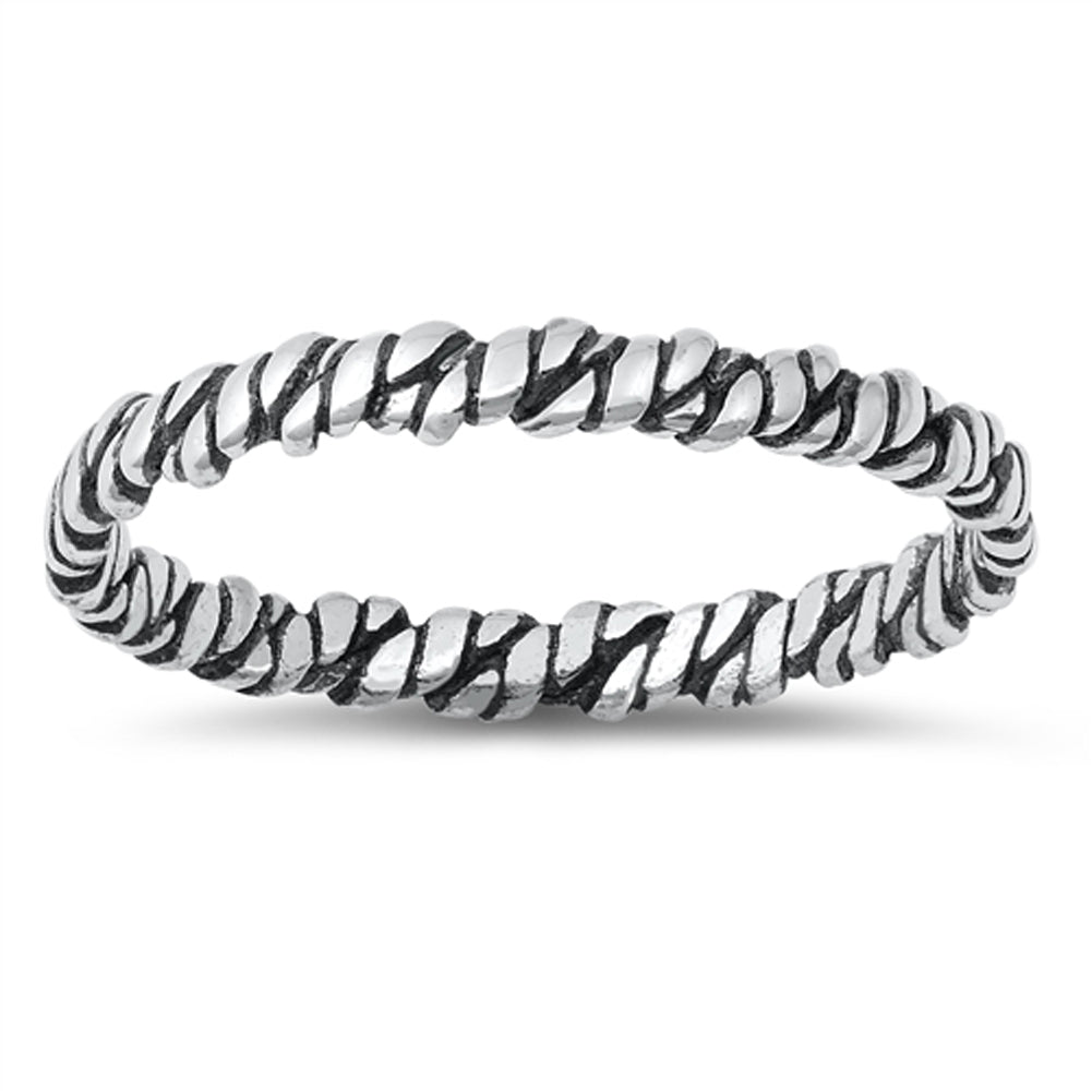 Textured Rope Knot Twist Ring New .925 Sterling Silver Band Sizes 4-10