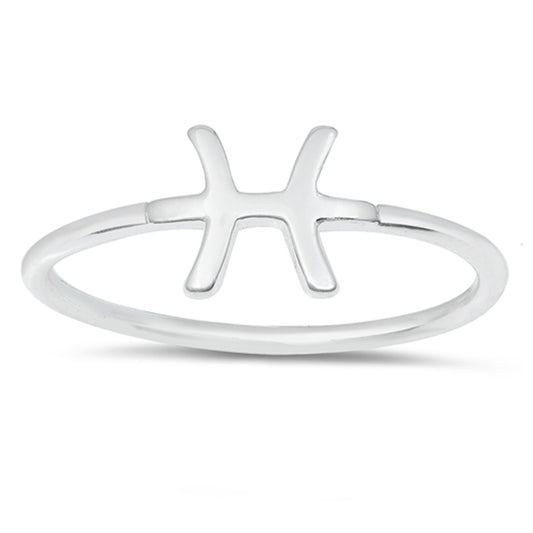 High Polish Pisces Zodiac Ring New .925 Sterling Silver Band Sizes 4-10