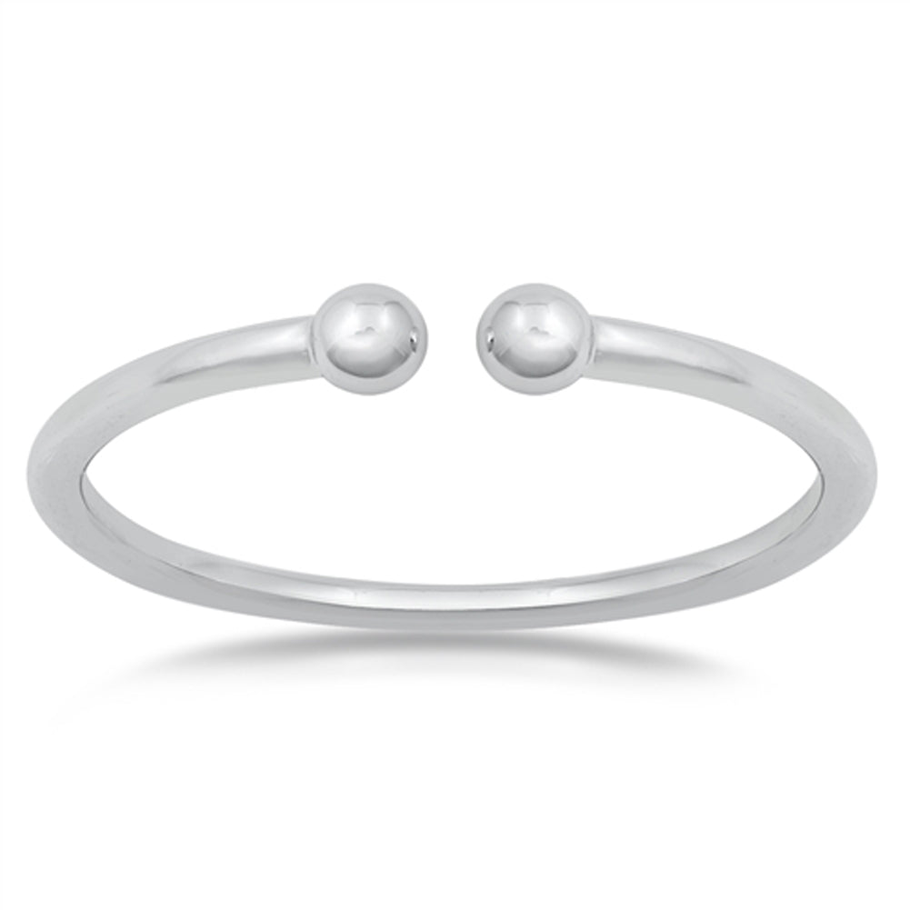 Simple Open Ball Ring New .925 Sterling Silver Band Sizes 1-10