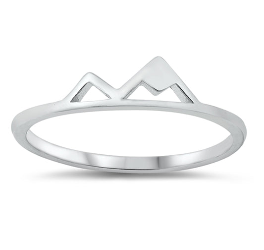 Geometric Cutout Mountain Ring New .925 Sterling Silver Band Sizes 3-10