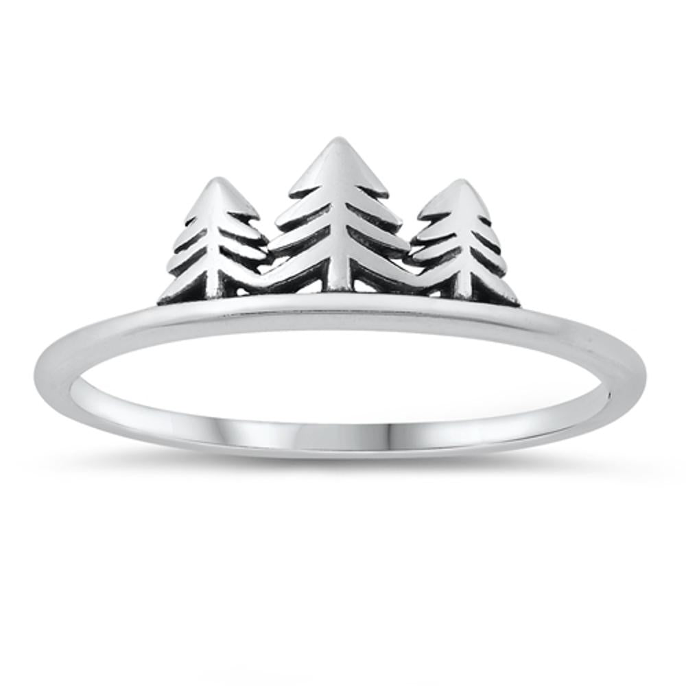 Forest Tree Earth Nature Unique Ring New .925 Sterling Silver Band Sizes 4-10