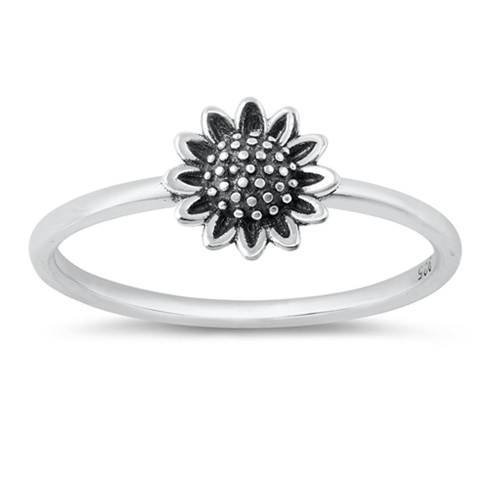 Sunflower Bali Inspired Unique Ring New .925 Sterling Silver Band Sizes 4-10