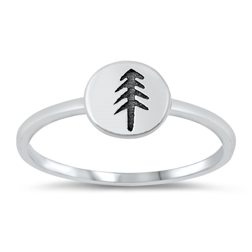 Redwood Forest Tree Classic Ring New .925 Solid Sterling Silver Band Sizes 4-10