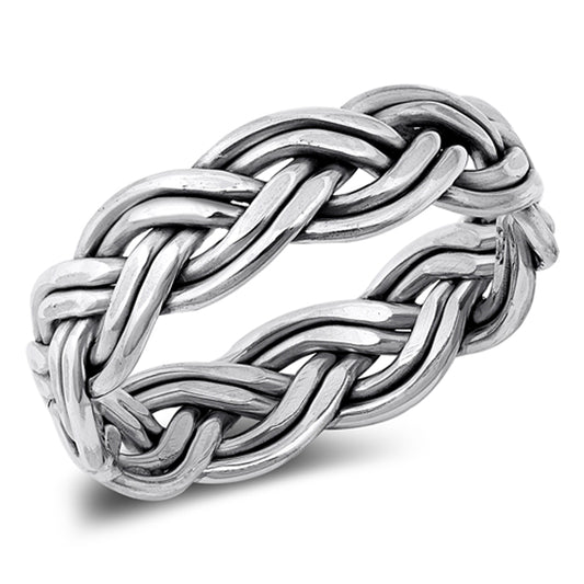 Braided Celtic Knot Wholesale Ring New .925 Sterling Silver Band Sizes 5-12