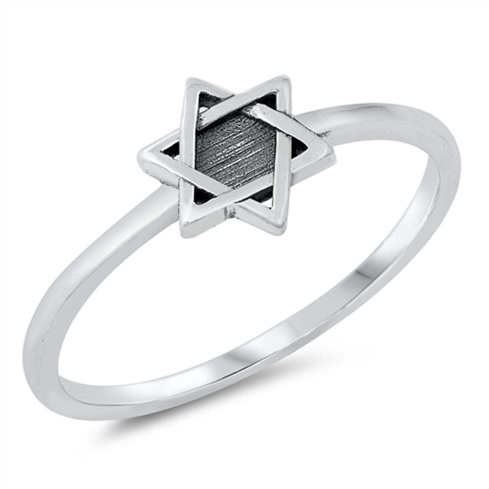 Simple Tiny Star of David Ring New .925 Sterling Silver Band Sizes 4-10