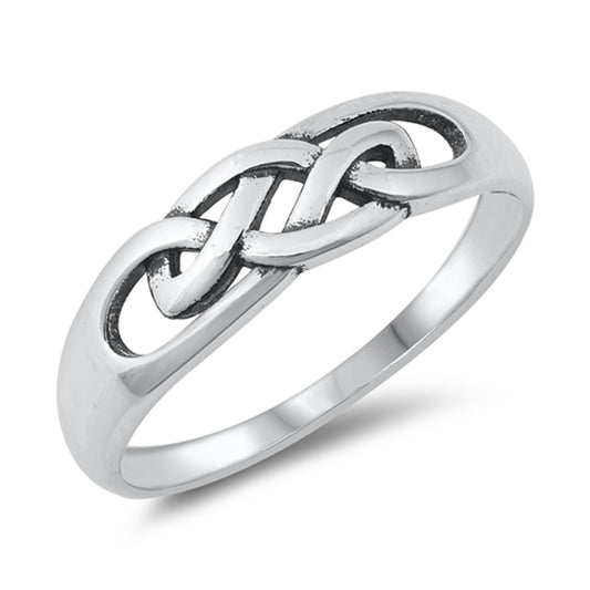 Celtic Knot Promise Unique Ring New .925 Solid Sterling Silver Band Sizes 4-10