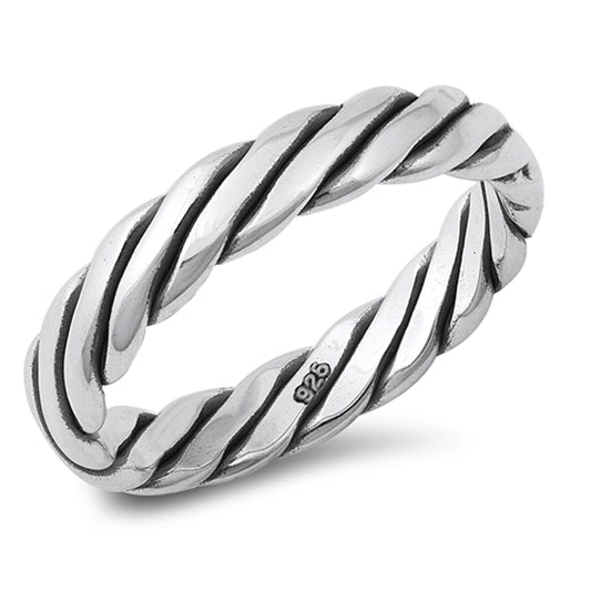 Classic Oxidized Braided Wholesale Ring New .925 Sterling Silver Band Sizes 5-12