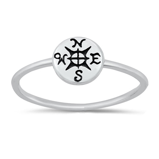 Promise Nautical Compass Ring New .925 Sterling Silver Band Sizes 4-10