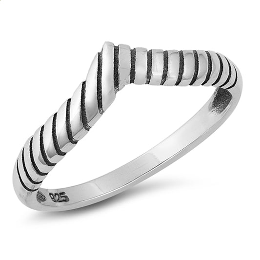 Cute Rope Twist Chevron Ring New .925 Sterling Silver Band Sizes 5-10