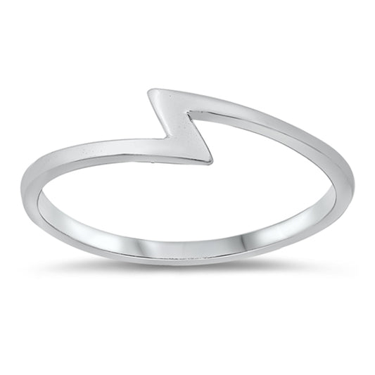 Zig Zag Lightning Bolt Ring New .925 Sterling Silver Band Sizes 3-10