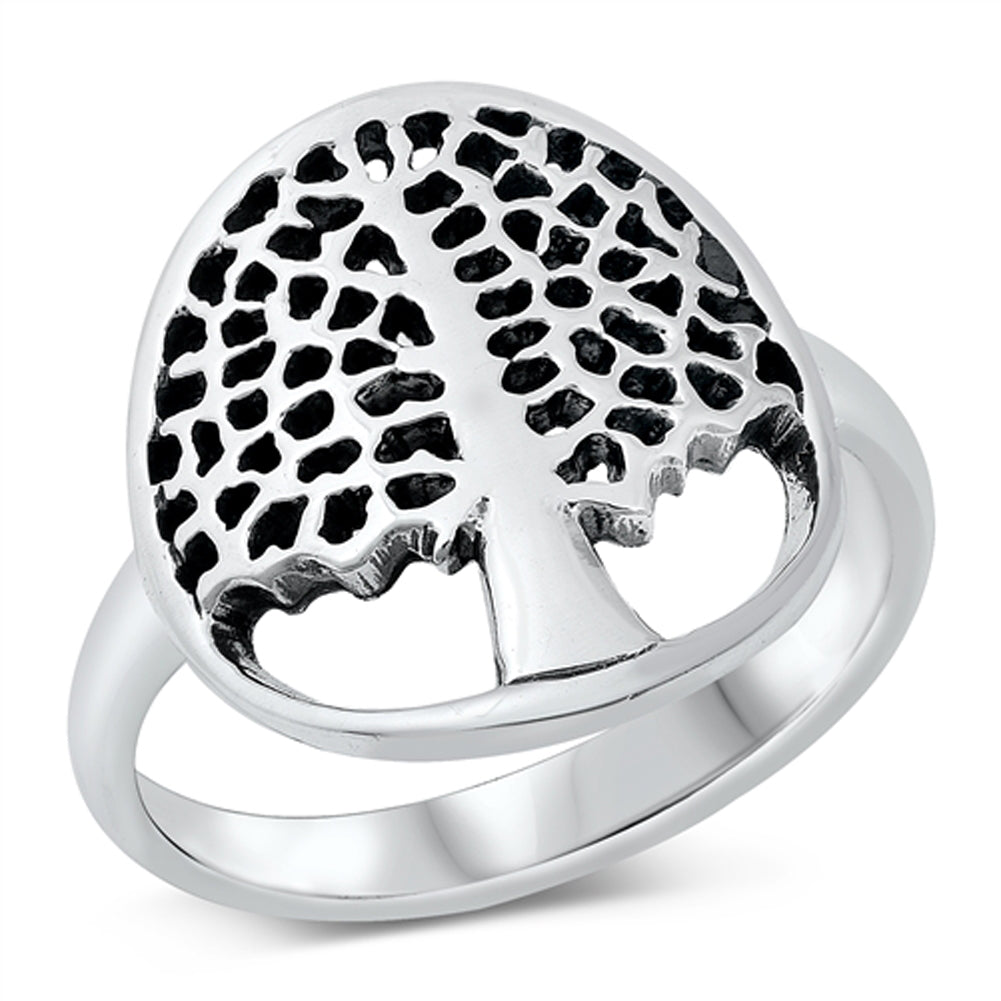 Chunky Tree of Life Cutout Ring .925 Sterling Silver Band Sizes 5-10