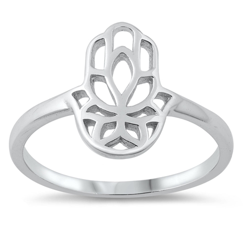 Hamsa Hand of God Ring New .925 Sterling Silver Band Sizes 4-10