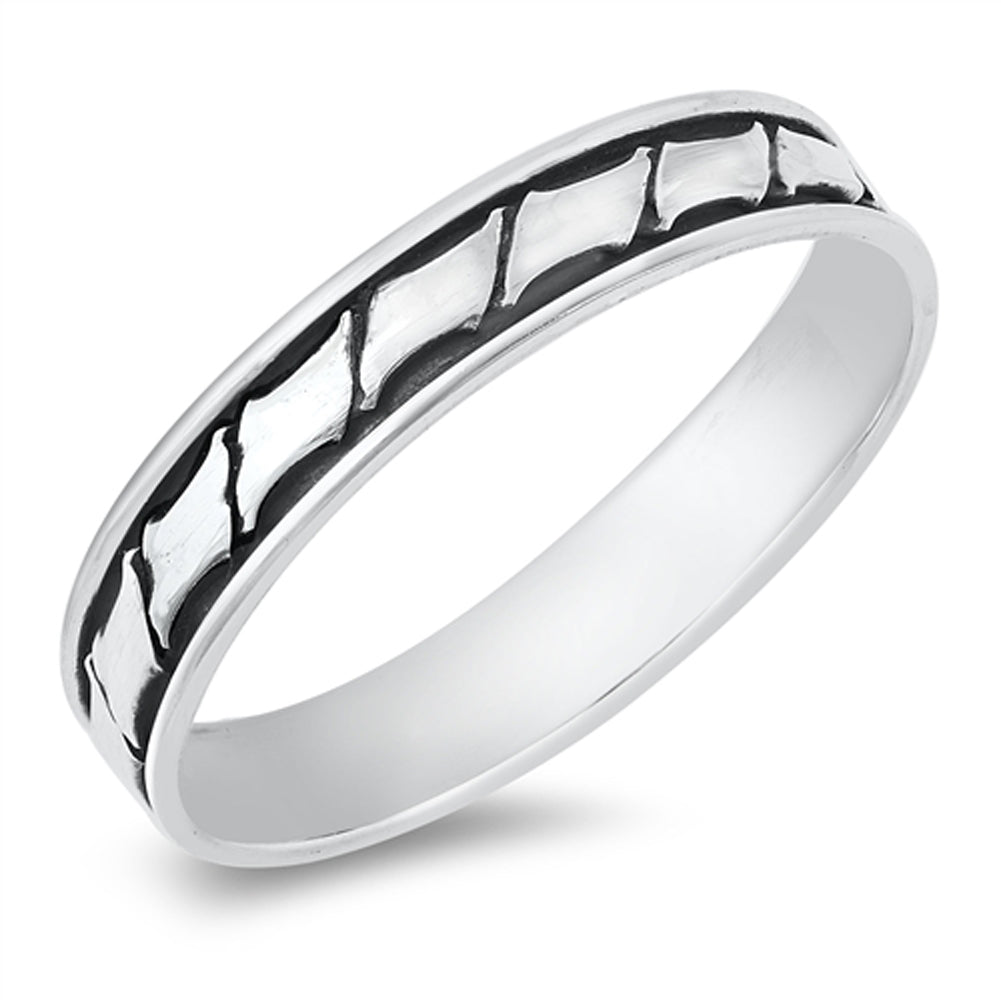 Chunky Bamboo Segment Ring New .925 Sterling Silver Band Sizes 5-10