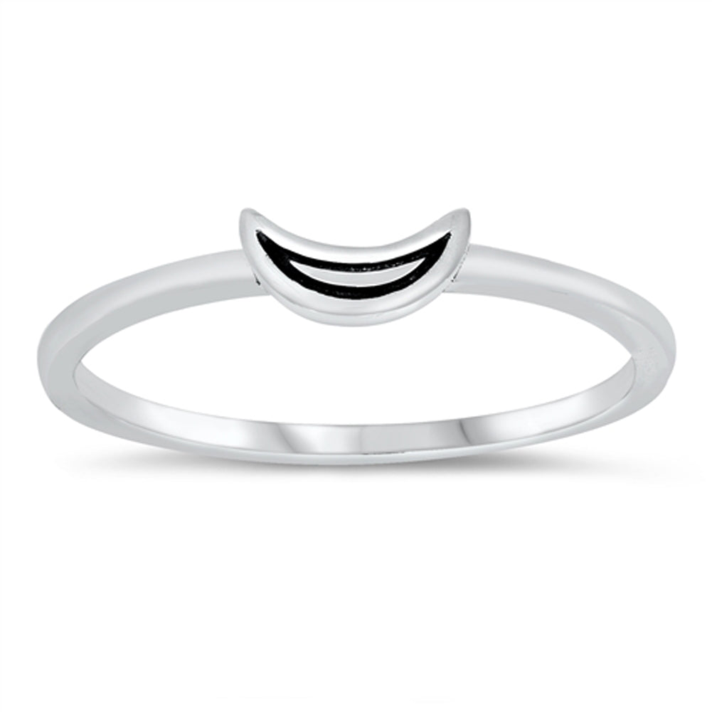 Tiny Crescent Moon Boho Ring New .925 Sterling Silver Band Sizes 4-10