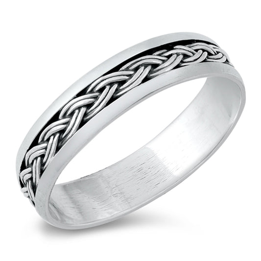 Double Braid Celtic Ring New .925 Sterling Silver Band Sizes 5-10