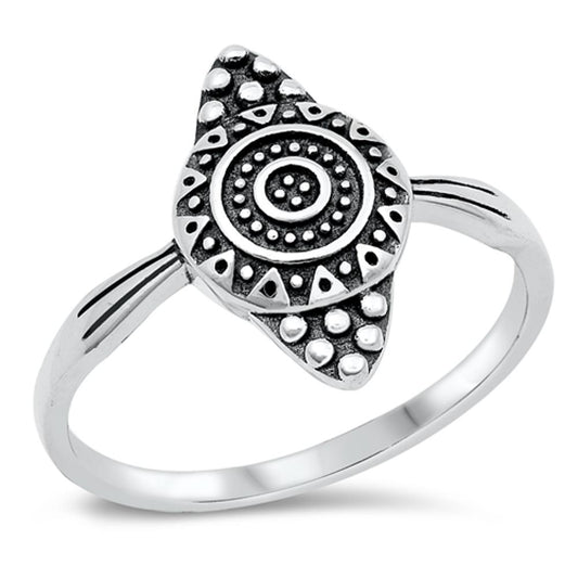 Bold Boho Bali Crest Statement Ring New .925 Sterling Silver Band Sizes 4-10