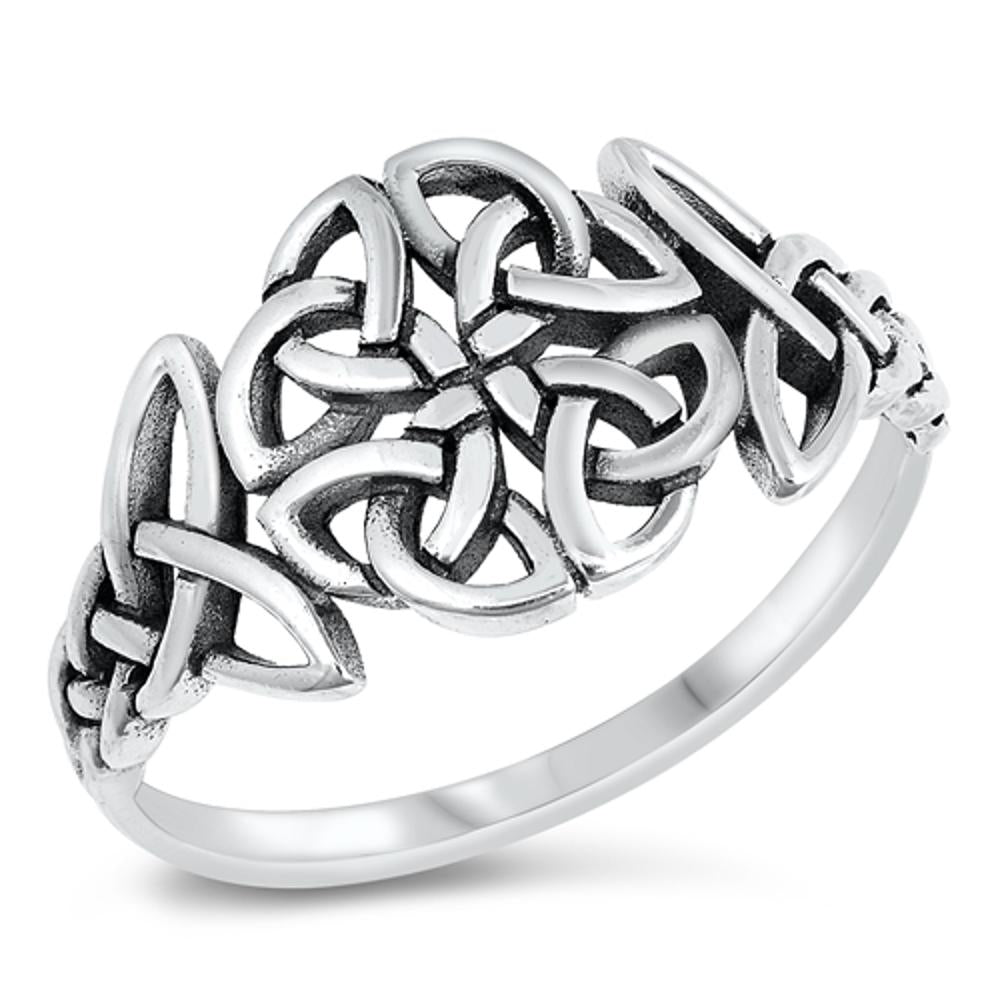 Celtic Triquetra Knot Ring New .925 Sterling Silver Band Sizes 4-10