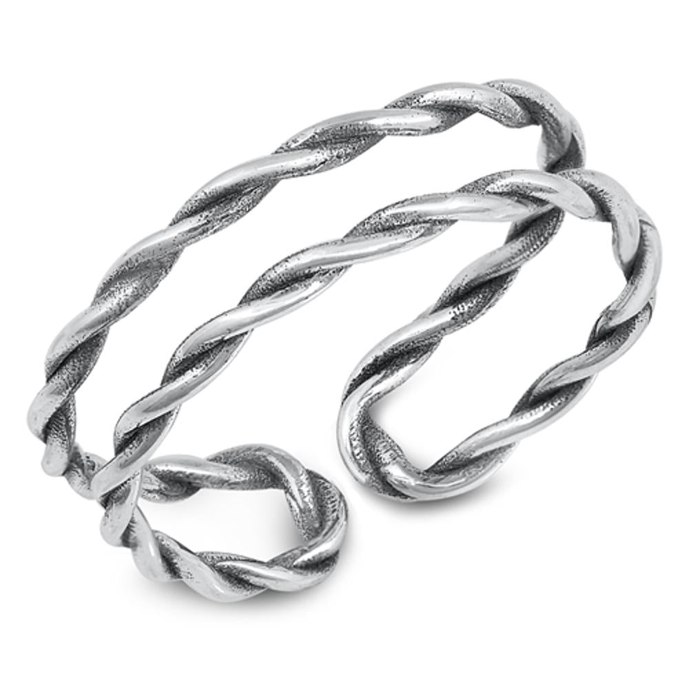 Open Lasso Rope Knot Wrap Ring New .925 Sterling Silver Band Sizes 5-10