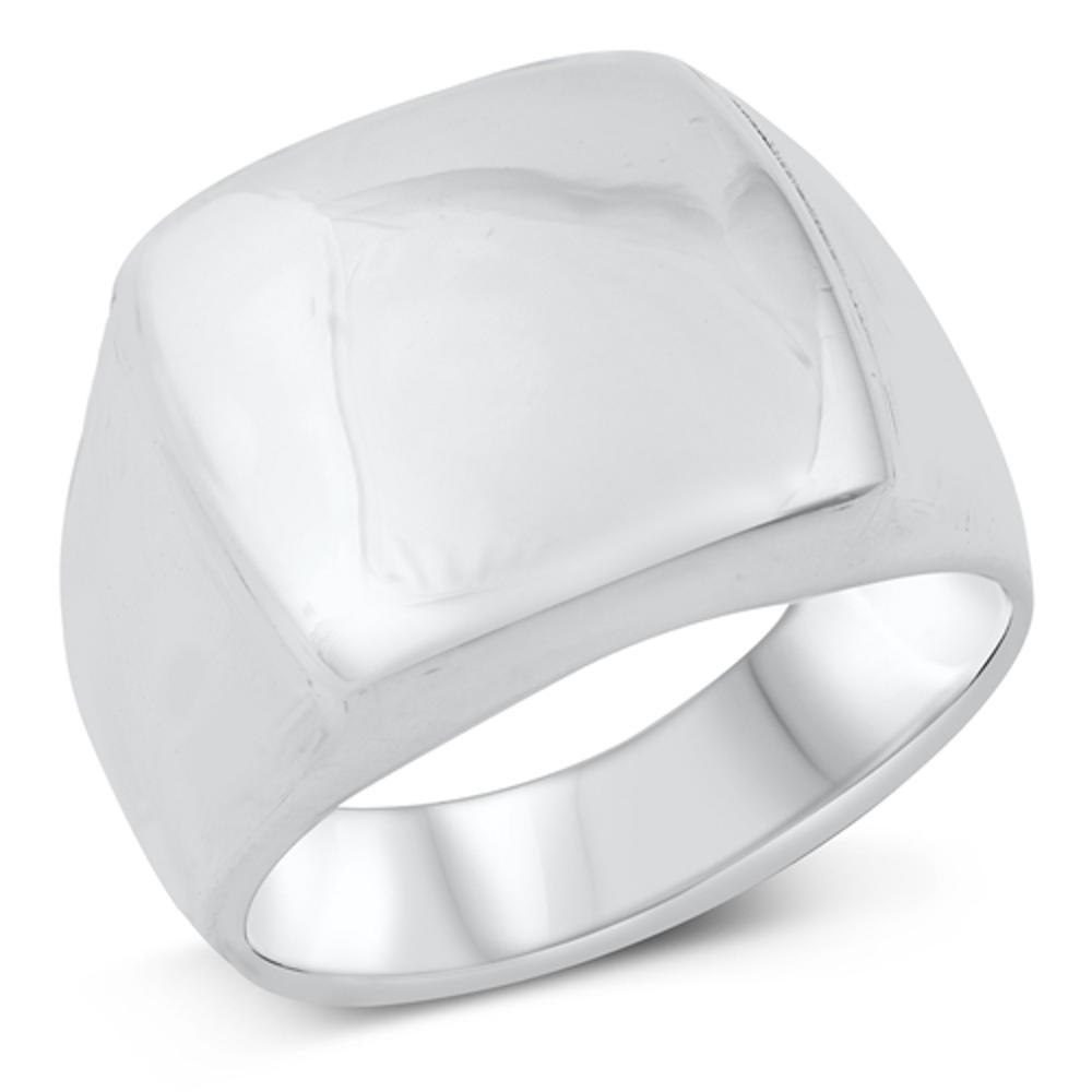 Chunky Bold Statement Signet Ring New .925 Sterling Silver Band Sizes 7-13