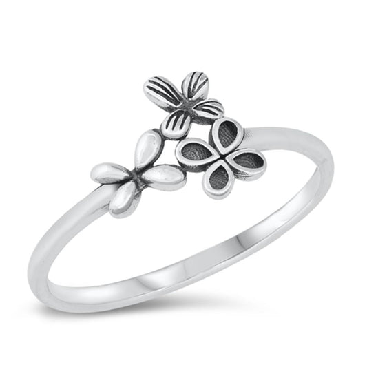 Butterfly Flower Nature Ring New .925 Sterling Silver Band Sizes 4-10