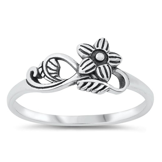 Elegant Woodland Flower Ring New .925 Sterling Silver Band Sizes 4-10