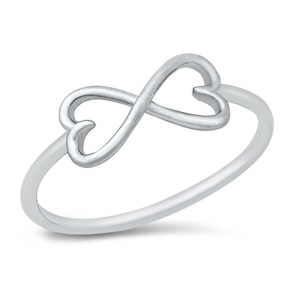 Infinity Heart Love Knot Ring New .925 Sterling Silver Band Sizes 4-10