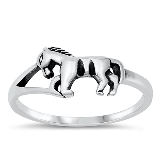 Horse Bronco Cowboy Cowgirl Pony Ring New .925 Sterling Silver Band Sizes 4-10