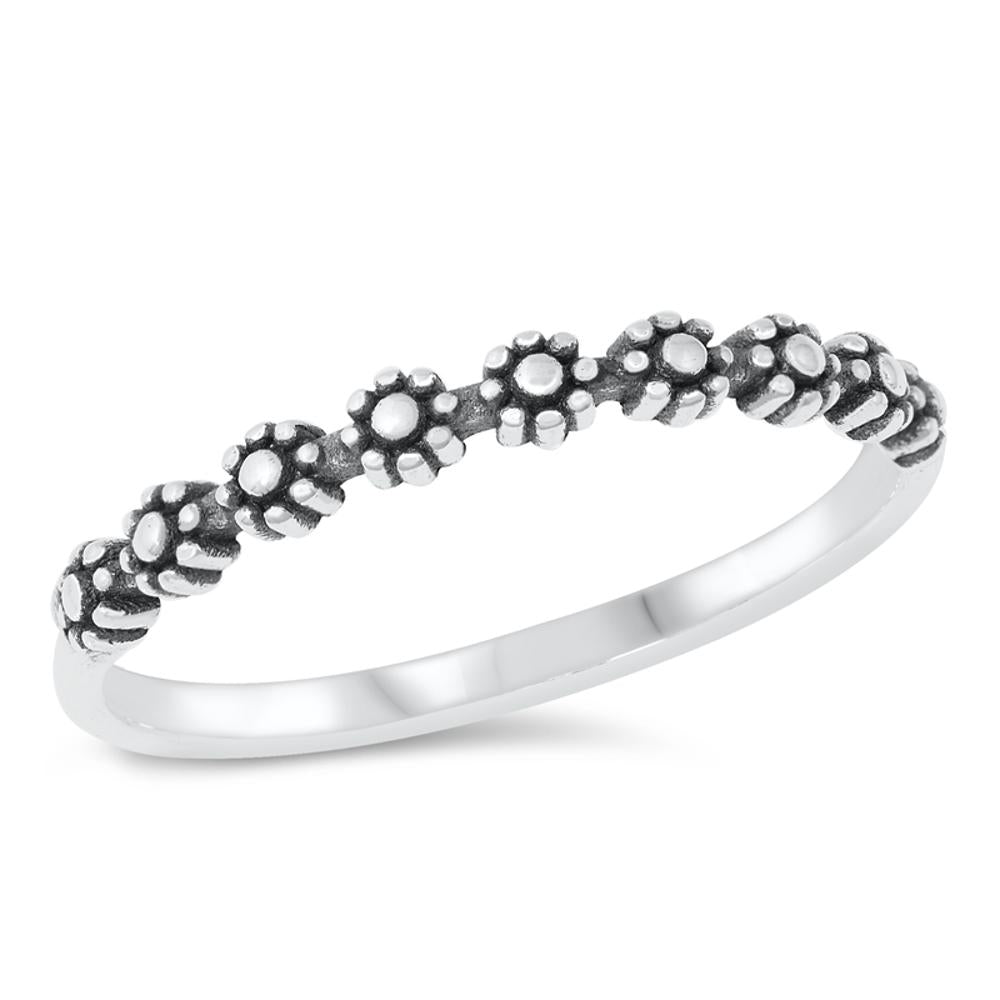 Daisy Chain Flower Love Wholesale Ring New .925 Sterling Silver Band Sizes 4-10