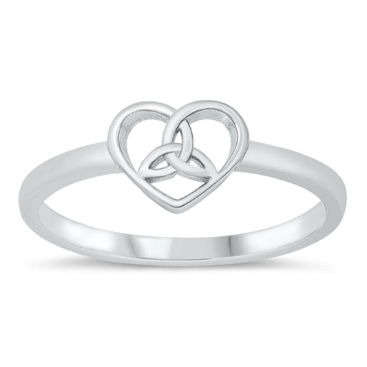 Celtic Interlocking Hearts Love Knot Ring .925 Sterling Silver Band Sizes 5-10