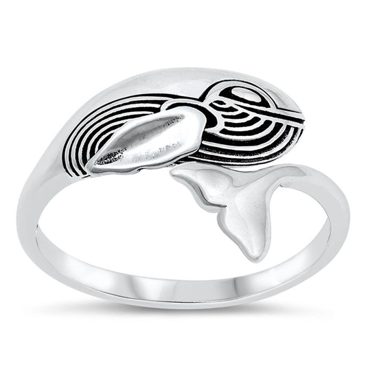 Sterling Silver Whale Ring