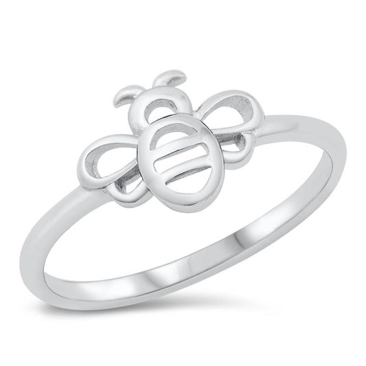 Honey Bumble Bee Personal Power Ring New .925 Sterling Silver Band Sizes 4-10