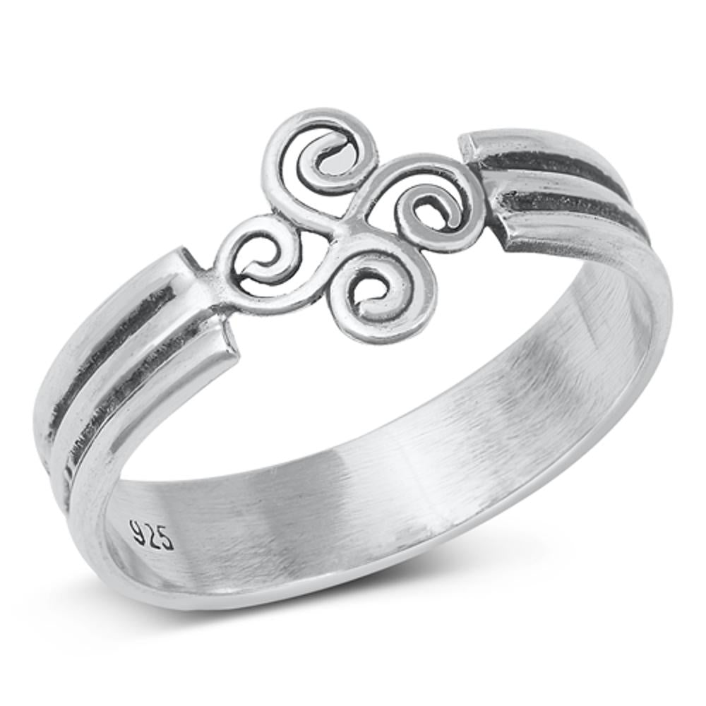 Celtic Wave Knot Polished Bali Ring New .925 Sterling Silver Band Sizes 5-9