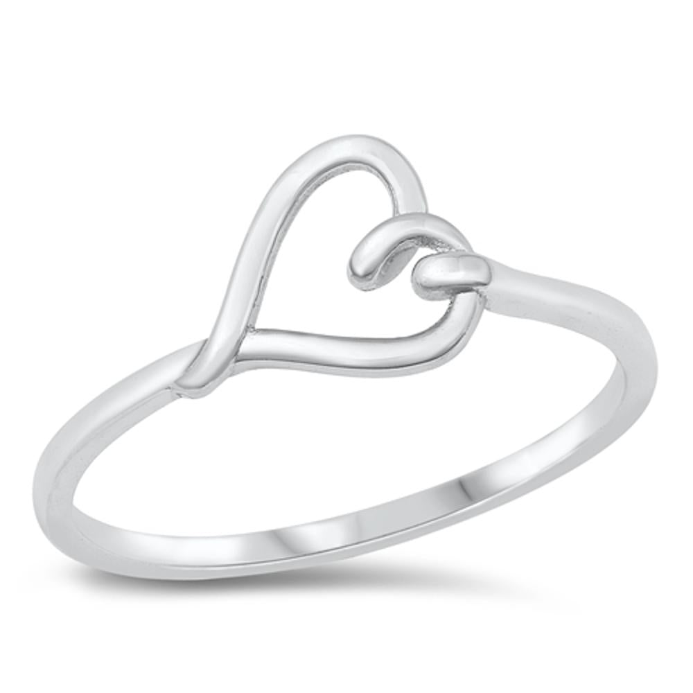 Hooked Heart Love Me Forever Ring New .925 Sterling Silver Band Sizes 4-10