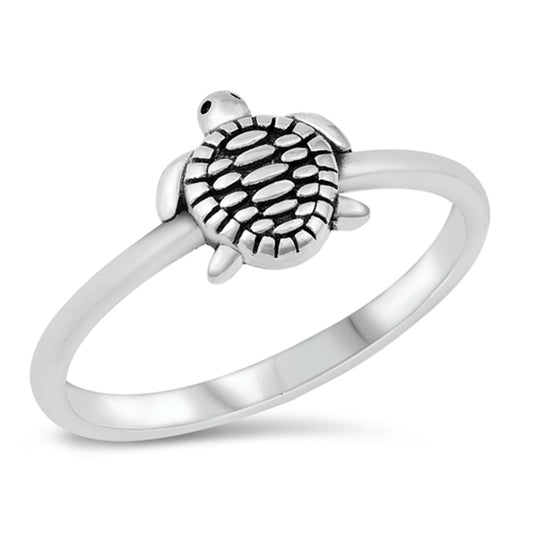 Cute Turtle Nature High Polished Ring New .925 Sterling Silver Band Sizes 4-10