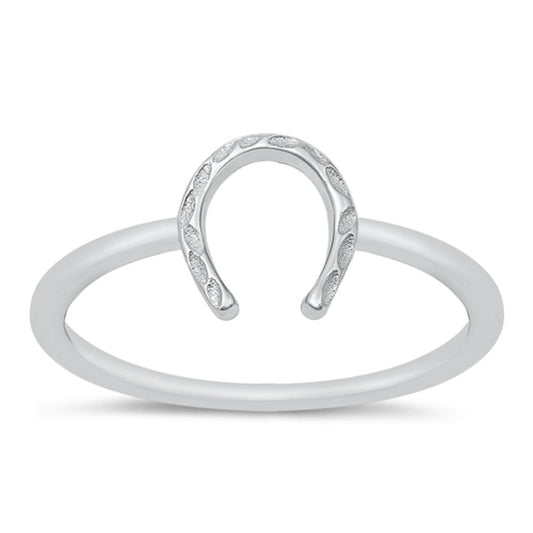 Cowgirl Country Horseshoe Fashion Ring New .925 Sterling Silver Band Sizes 4-10